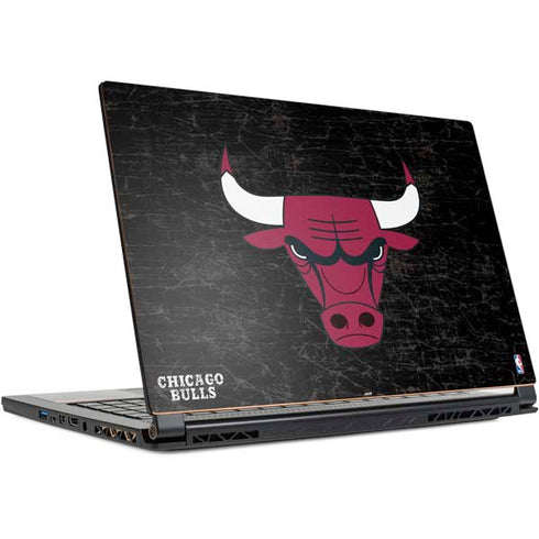 NBA Chicago Bulls Black Distressed MSI GS65 Stealth Laptop Skin