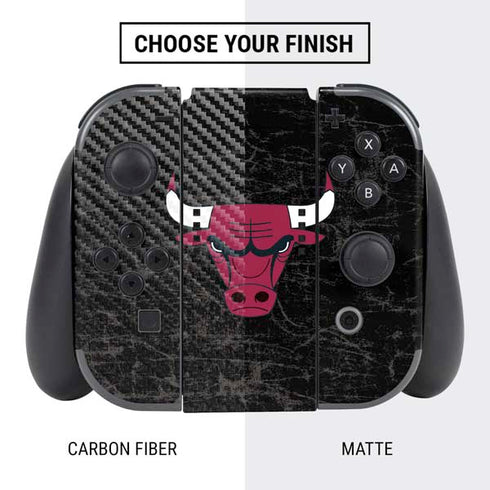 NBA Chicago Bulls Black Distressed Nintendo Switch Bundle Skin