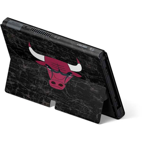 NBA Chicago Bulls Black Distressed Nintendo Switch OLED (2021) Skin