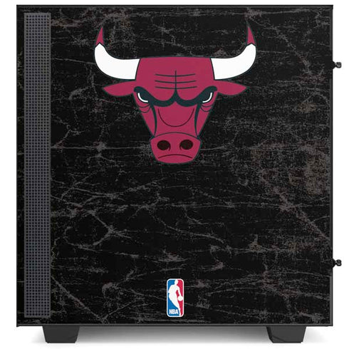 NBA Chicago Bulls Black Distressed NZXT H510 Compact ATX Mid-Tower Case Skin