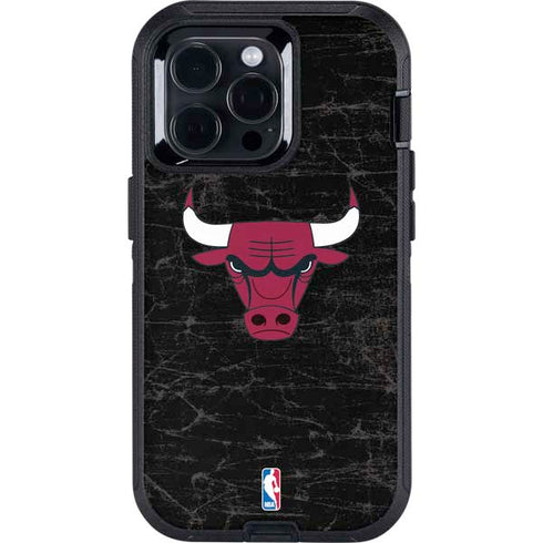 NBA Chicago Bulls Black Distressed Otterbox Defender iPhone Skin