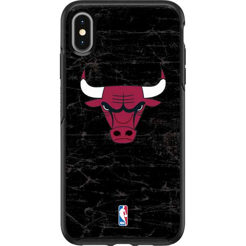 NBA Chicago Bulls Black Distressed Otterbox Symmetry iPhone Skin