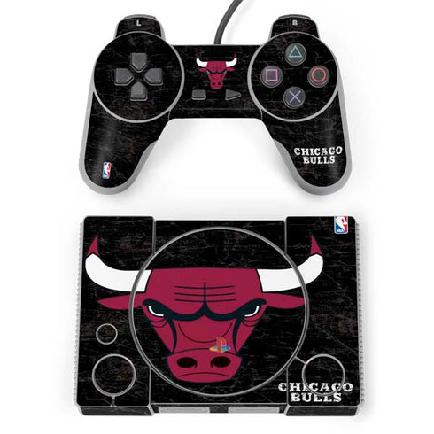 NBA Chicago Bulls Black Distressed PlayStation Classic Bundle Skin