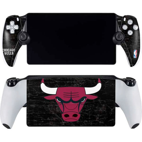 NBA Chicago Bulls Black Distressed PlayStation Portal Remote Player Skin