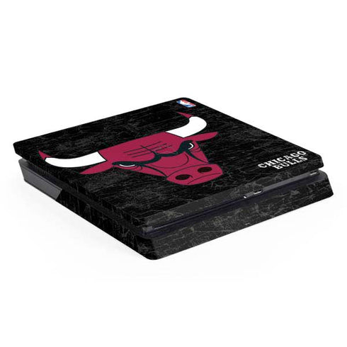 NBA Chicago Bulls Black Distressed PS4 Slim Skin