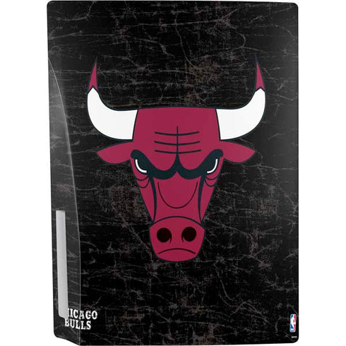 NBA Chicago Bulls Black Distressed PS5 Console Skin