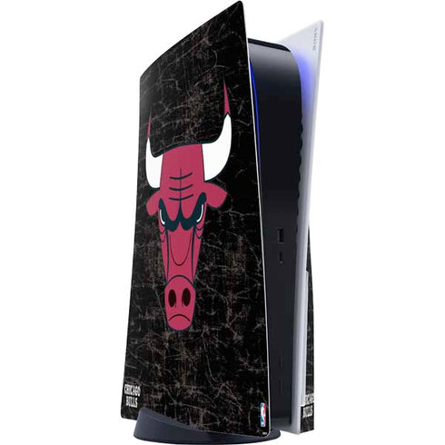 NBA Chicago Bulls Black Distressed PS5 Console Skin