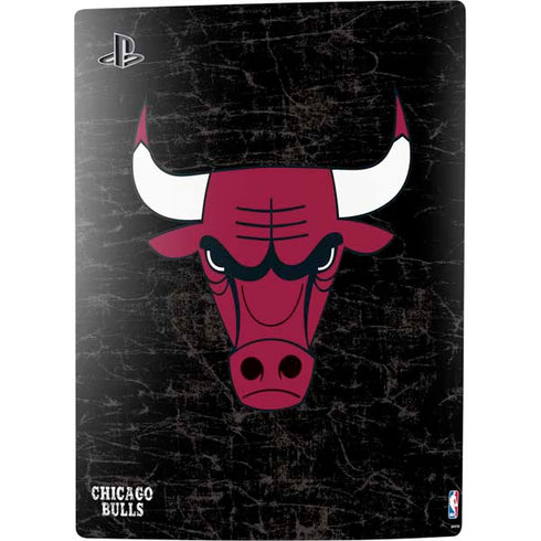 NBA Chicago Bulls Black Distressed PS5 Digital Edition Console Skin