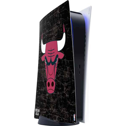 NBA Chicago Bulls Black Distressed PS5 Digital Edition Console Skin
