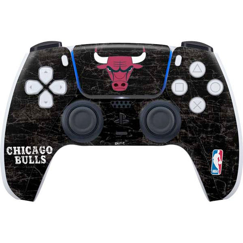 NBA Chicago Bulls Black Distressed PS5 Controller Skin