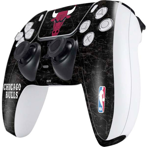 NBA Chicago Bulls Black Distressed PS5 Controller Skin