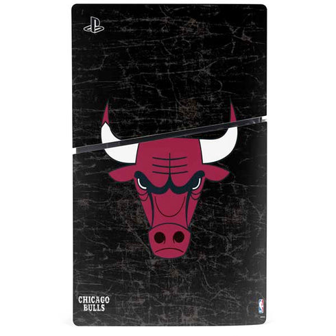 NBA Chicago Bulls Black Distressed PS5 Slim Disk Bundle Skin