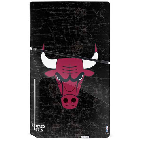 NBA Chicago Bulls Black Distressed PS5 Slim Disk Bundle Skin