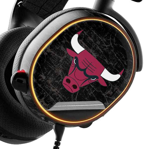 NBA Chicago Bulls Black Distressed SteelSeries Arctis 3 Skin