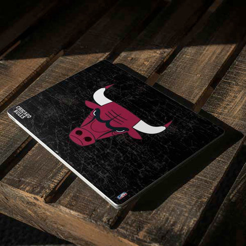 NBA Chicago Bulls Black Distressed Surface Laptop 2 Skin