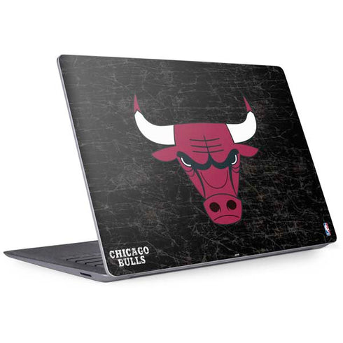 NBA Chicago Bulls Black Distressed Surface Laptop 3 13.5in Skin
