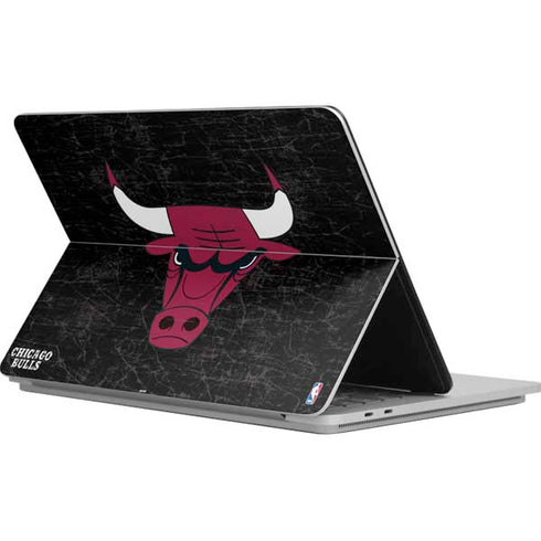 NBA Chicago Bulls Black Distressed Surface Laptop Studio Skin