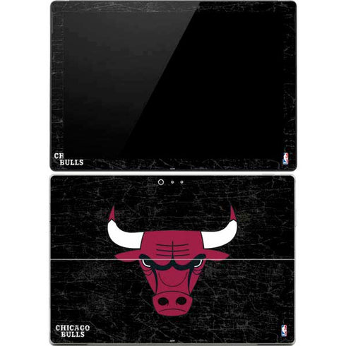 NBA Chicago Bulls Black Distressed Surface Pro 4 Skin