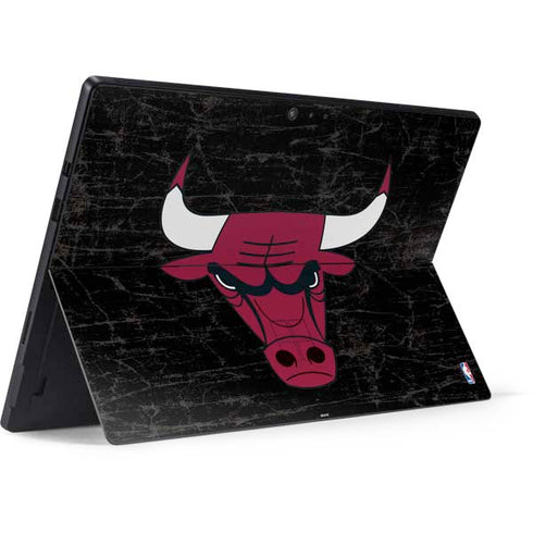 NBA Chicago Bulls Black Distressed Surface Pro 6 Skin