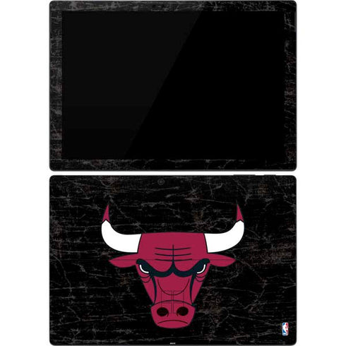 NBA Chicago Bulls Black Distressed Surface Pro 7 Skin