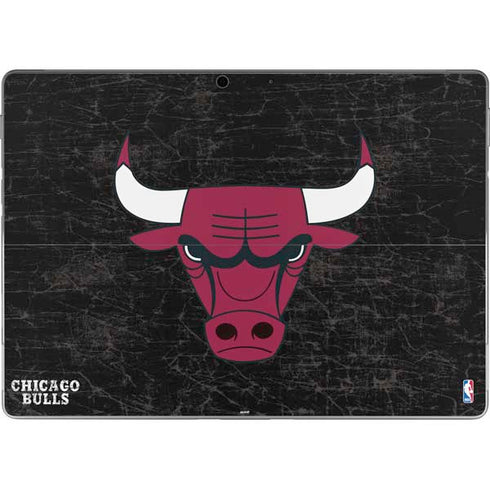 NBA Chicago Bulls Black Distressed Surface Pro 8 Skin