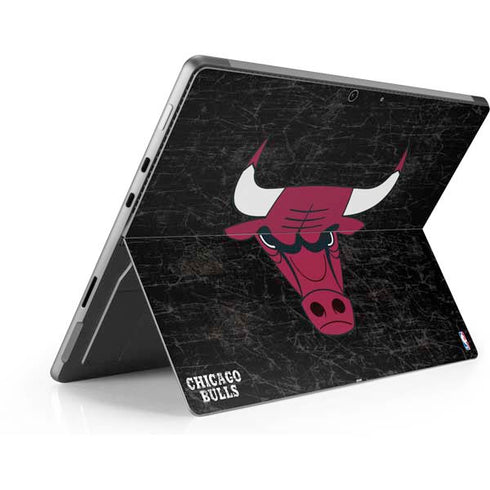 NBA Chicago Bulls Black Distressed Surface Pro 8 Skin