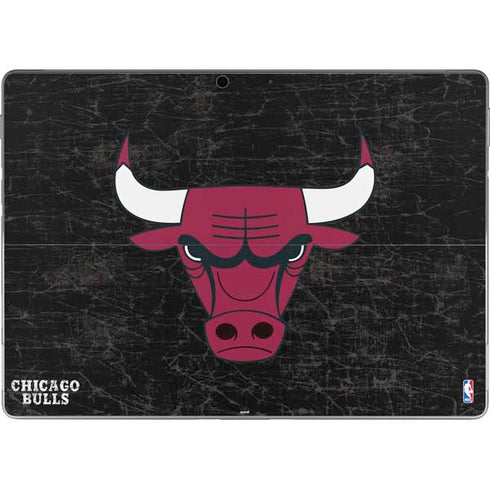 NBA Chicago Bulls Black Distressed Surface Pro 9 Skin