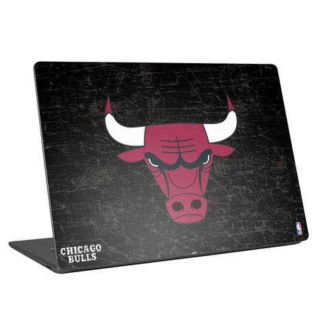 NBA Chicago Bulls Black Distressed Universal Laptop 12in (9.8 x 6.8in) Skin