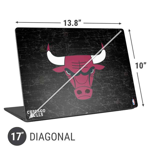 NBA Chicago Bulls Black Distressed Universal Laptop 17in (13.8 x 10in) Skin