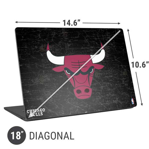 NBA Chicago Bulls Black Distressed Universal Laptop 18in (14.6 x 10.6in) Skin