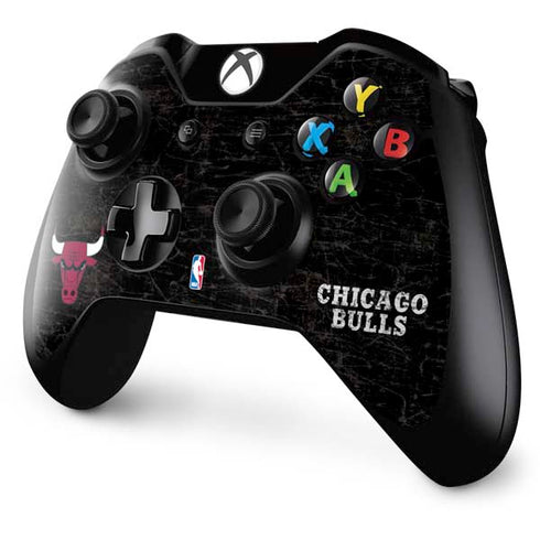NBA Chicago Bulls Black Distressed Xbox One Controller Skin