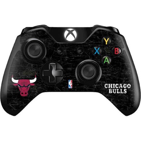 NBA Chicago Bulls Black Distressed Xbox One Controller Skin