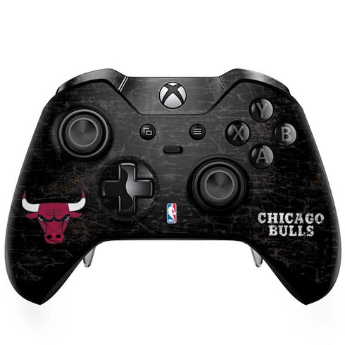 NBA Chicago Bulls Black Distressed Xbox One Elite Controller Skin