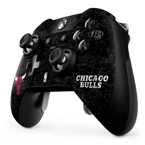 NBA Chicago Bulls Black Distressed Xbox One Elite Controller Skin