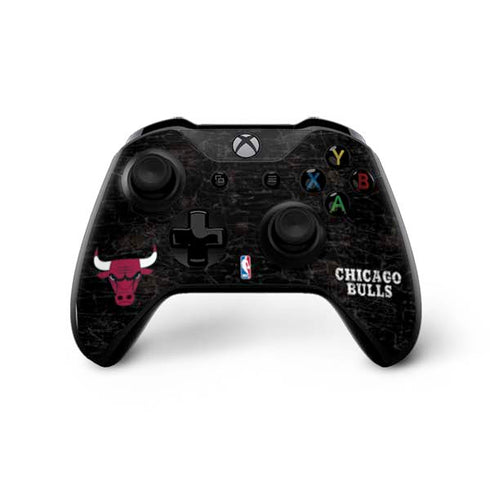 NBA Chicago Bulls Black Distressed Xbox One X Controller Skin