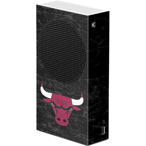 NBA Chicago Bulls Black Distressed Xbox Series S Console Skin
