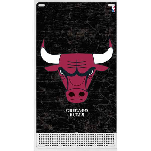 NBA Chicago Bulls Black Distressed Xbox Series S Console Skin