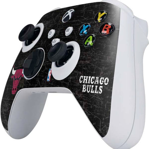 NBA Chicago Bulls Black Distressed Xbox Series S Controller Skin