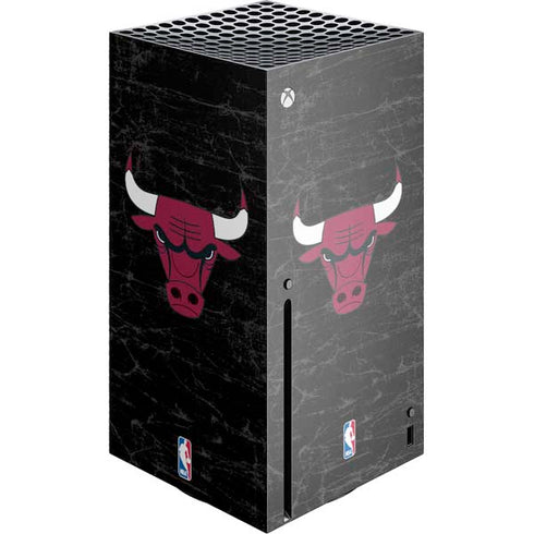 NBA Chicago Bulls Black Distressed Xbox Series X Console Skin