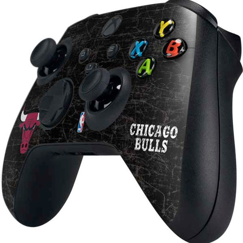 NBA Chicago Bulls Black Distressed Xbox Series X Controller Skin