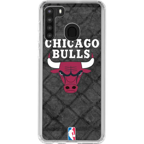 NBA Chicago Bulls Dark Rust Galaxy A21 Clear Case