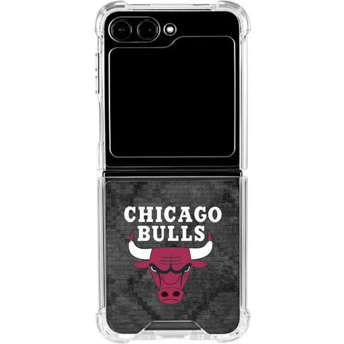 NBA Chicago Bulls Dark Rust Galaxy Z Flip5 5G Clear Case