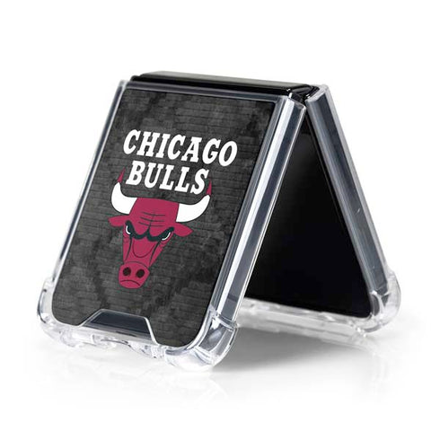 NBA Chicago Bulls Dark Rust Galaxy Z Flip5 5G Clear Case