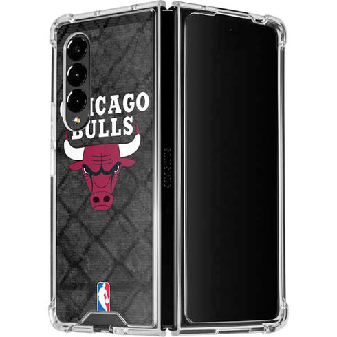 NBA Chicago Bulls Dark Rust Galaxy Z Fold4 5G Clear Case