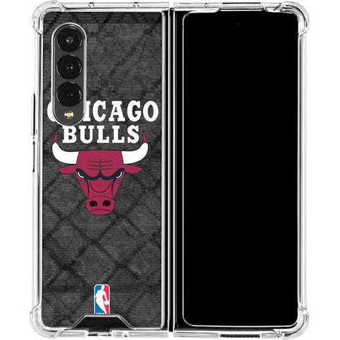 NBA Chicago Bulls Dark Rust Galaxy Z Fold4 5G Clear Case