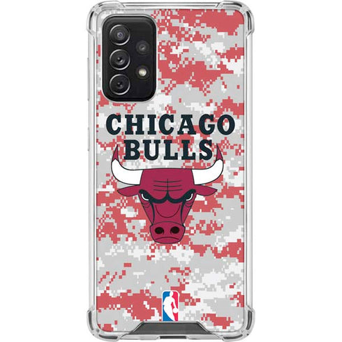 NBA Chicago Bulls Digi Camo Galaxy A72 5G Clear Case