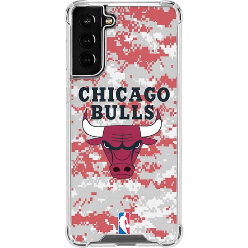 NBA Chicago Bulls Digi Camo Galaxy S21 FE Clear Case