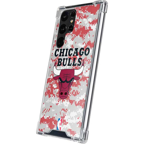 NBA Chicago Bulls Digi Camo Galaxy S22 Ultra Clear Case