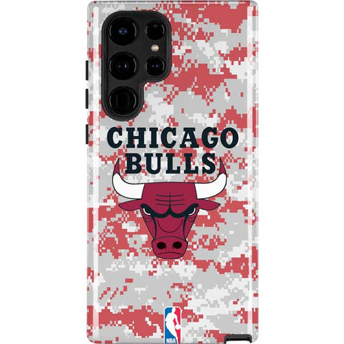 NBA Chicago Bulls Digi Camo Galaxy S22 Ultra Pro Case