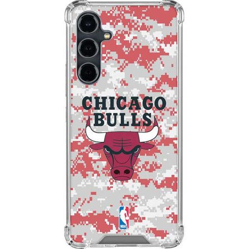 NBA Chicago Bulls Digi Camo Galaxy S23 FE Clear Case